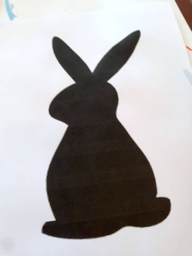 Silhouette de lapin imprimée